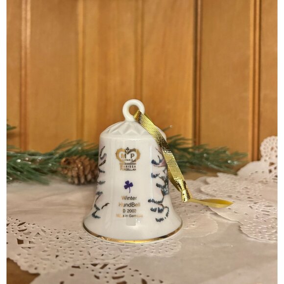 Vintage Porcelain Boxer Hound Dog Hand Painted Bell Christmas Ornament Artist Si - Picture 3 of 5